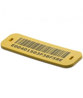 SlimFlex Tag HF ICODE SLIx Barcode 83x25x3 mm Yellow 6x2.5 mm slot